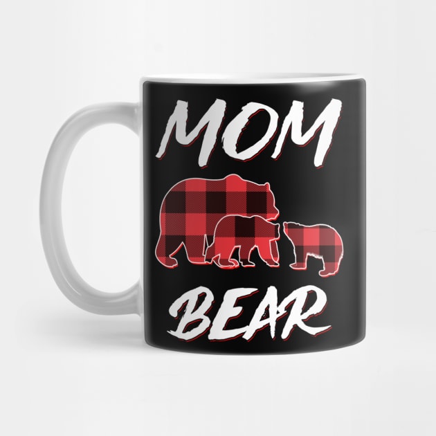 Mom Bear Red Plaid Christmas Pajama Matching Family Gift by intelus